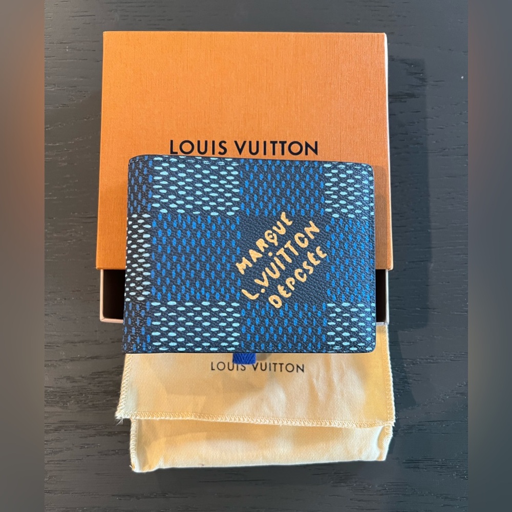Louis Vuitton Damier Heritage Multiple Wallet Blue